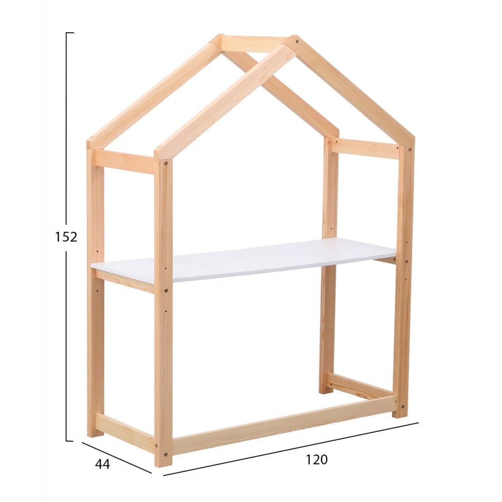 Γραφείο παιδικό "PEPE" από ξύλο σε χρώμα φυσικό/λευκό 120x44x152