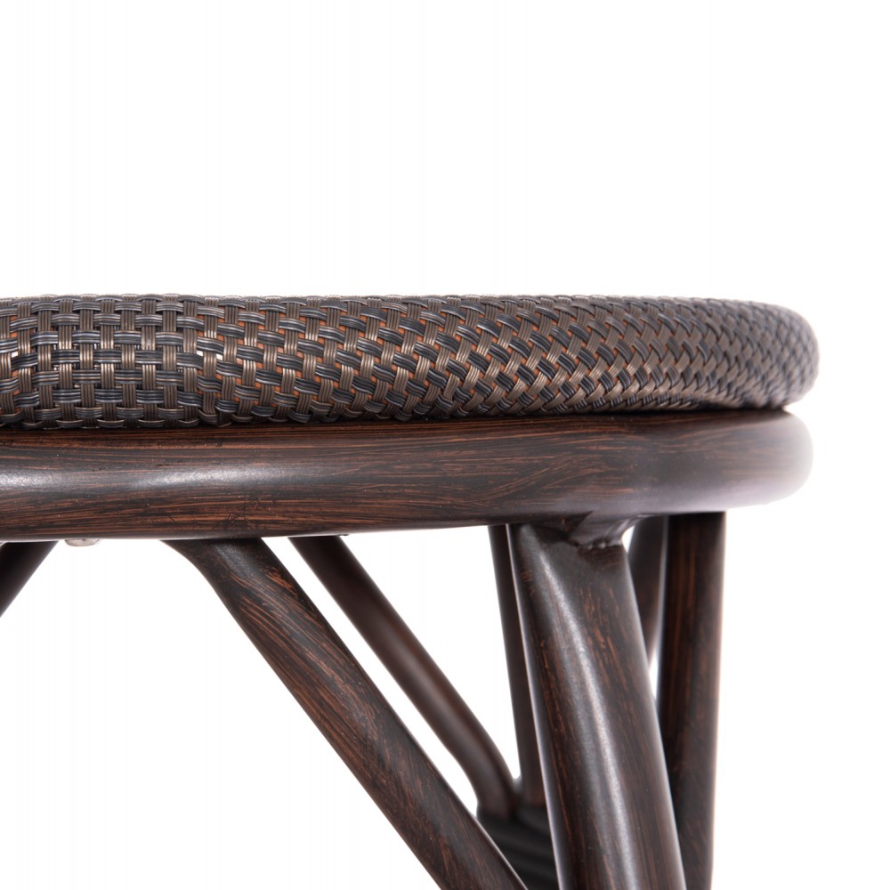 Σκαμπό μπαρ "CHINO" μεσαίου ύψους από αλουμίνιο/textilene σε χρώμα καφέ Φ43x65