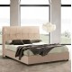 Κρεβάτι διπλό "DREAMLET" με αποθηκευτικό χώρο από ύφασμα βελούδο σε χρώμα μπεζ 160x200