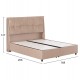 Κρεβάτι διπλό "DREAMLET" με αποθηκευτικό χώρο από ύφασμα βελούδο σε χρώμα μπεζ 160x200