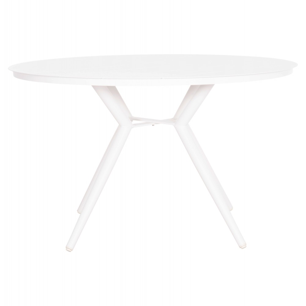 Τραπέζι εξωτερικού χώρου "HIGER" από αλουμίνιο σε χρώμα λευκό Φ126x74