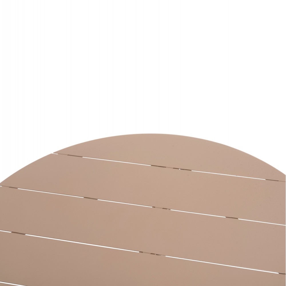 Τραπέζι εξωτερικού χώρου "HIGER" από αλουμίνιο σε χρώμα καπουτσίνο Φ126x74