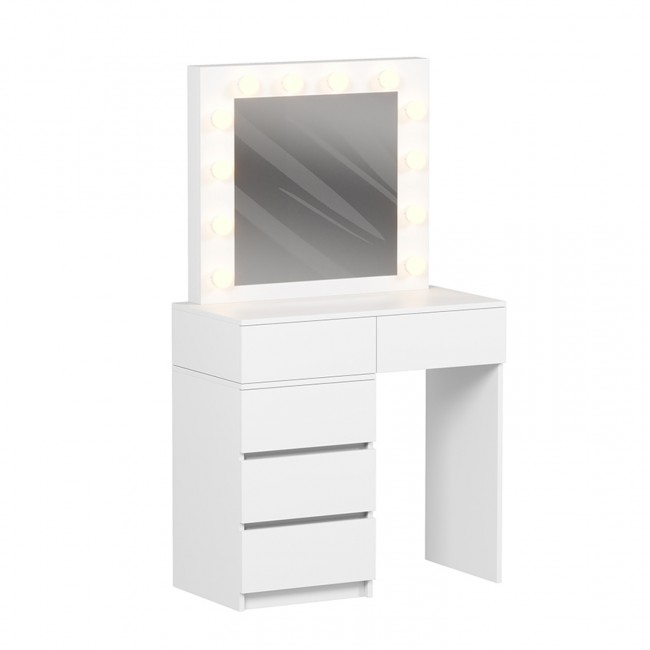 Τουαλέτα "BEYON" με φωτισμό led και συρτάρια σε χρώμα λευκό 80x40x140