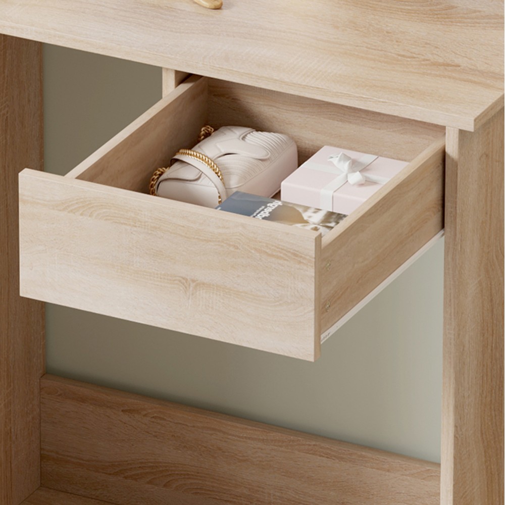 Τουαλέτα "LAURYN" με φωτισμό led και ράφια σε χρώμα σονόμα 75x40x134.5