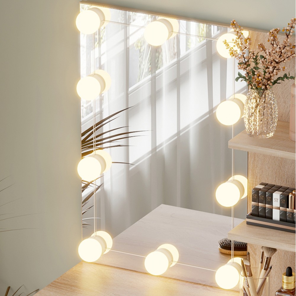 Τουαλέτα "LAURYN" με φωτισμό led και ράφια σε χρώμα σονόμα 75x40x134.5