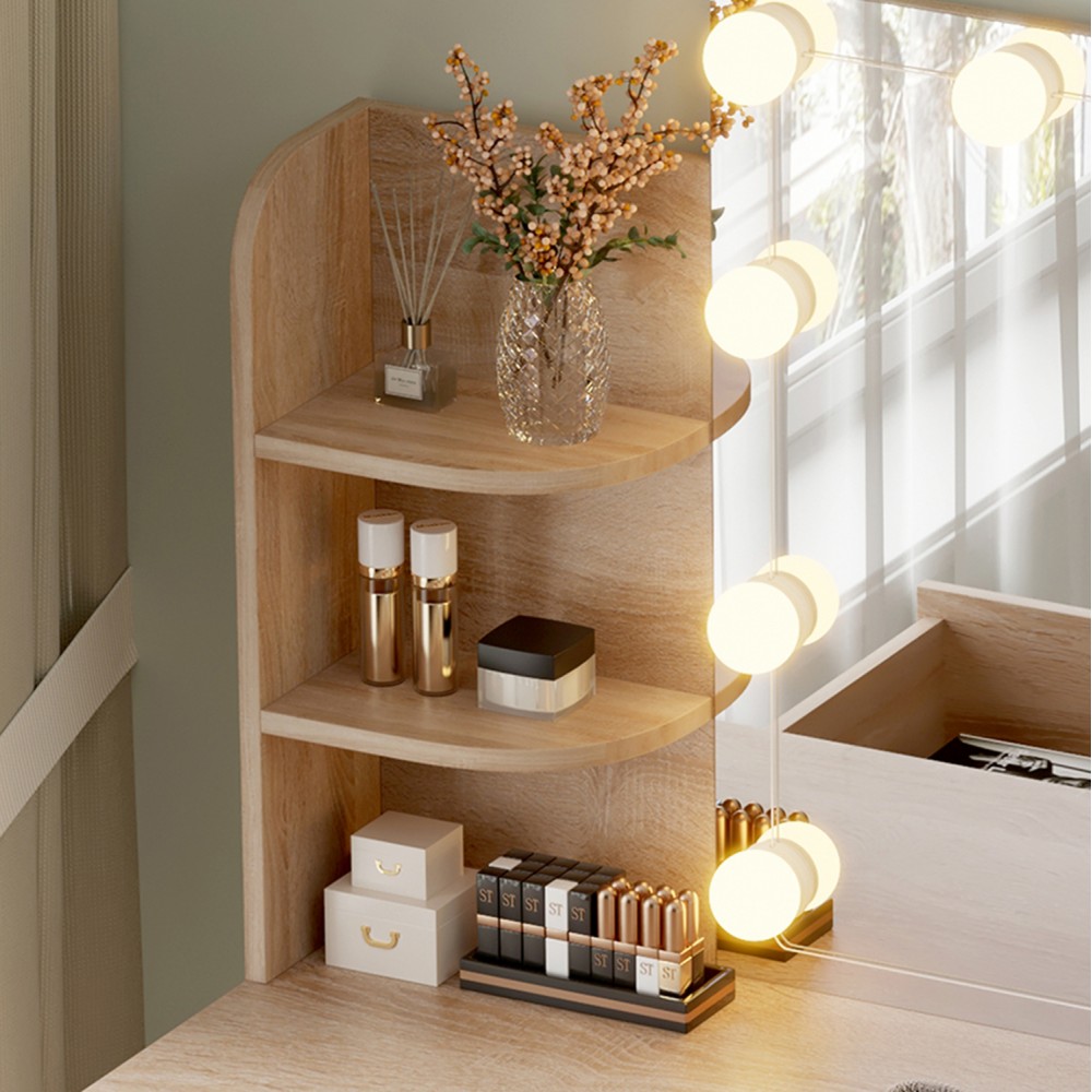 Τουαλέτα "LAURYN" με φωτισμό led και ράφια σε χρώμα σονόμα 101.8x40x139.5