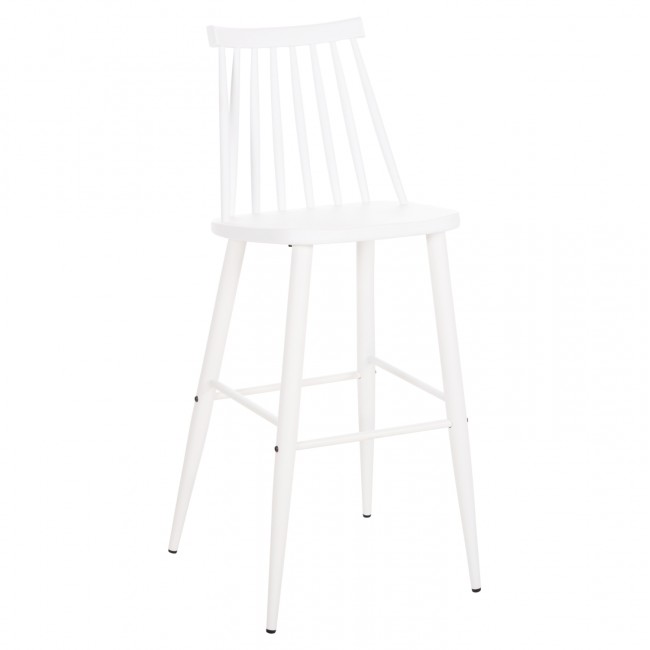 Σκαμπό μπαρ "VANESSA" ψηλό από pp/μέταλλο σε χρώμα λευκό 47x48.5x107