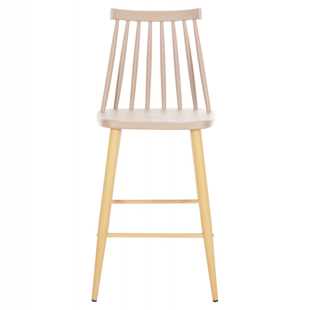 Σκαμπό μπαρ "VANESSA" από pp/μέταλλο σε χρώμα καπουτσίνο/φυσικό 45.5x46x97