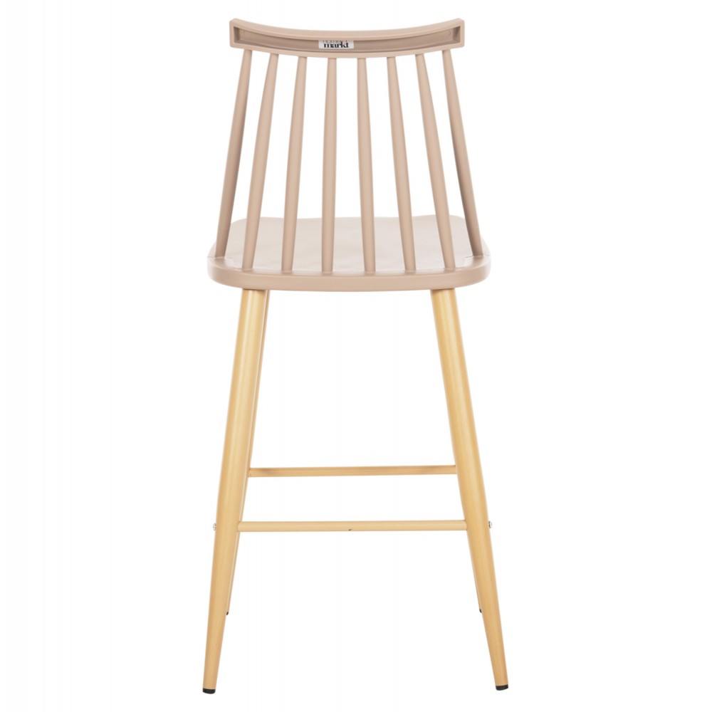 Σκαμπό μπαρ "VANESSA" από pp/μέταλλο σε χρώμα καπουτσίνο/φυσικό 45.5x46x97