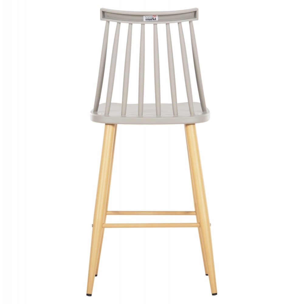 Σκαμπό μπαρ "VANESSA" από pp/μέταλλο σε χρώμα γκρι/φυσικό 45x48x96