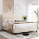 Κρεβάτι διπλό "LUTHER" από ύφασμα σε χρώμα μπεζ 160x200