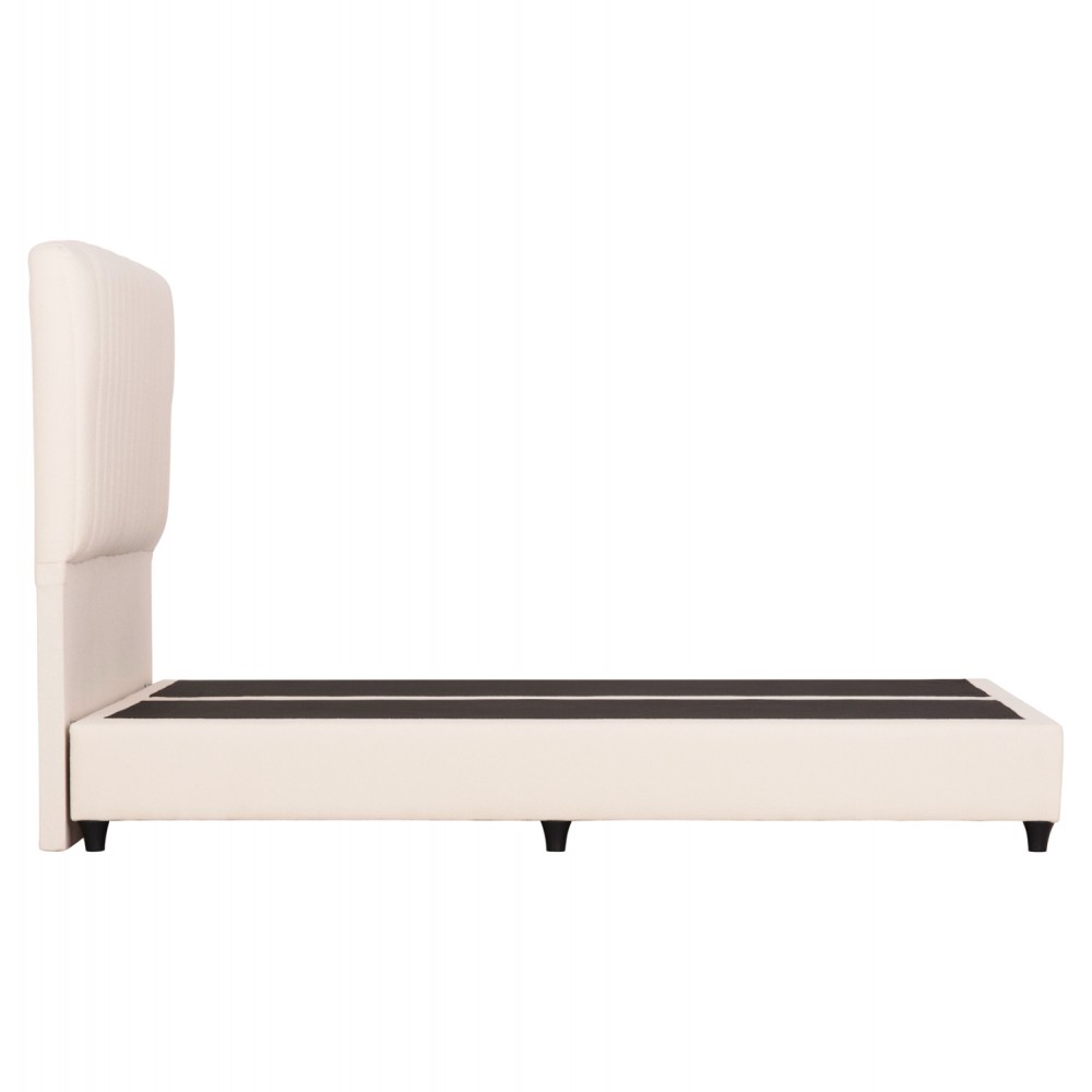 Κρεβάτι διπλό "LUTHER" από ύφασμα σε χρώμα μπεζ 160x200