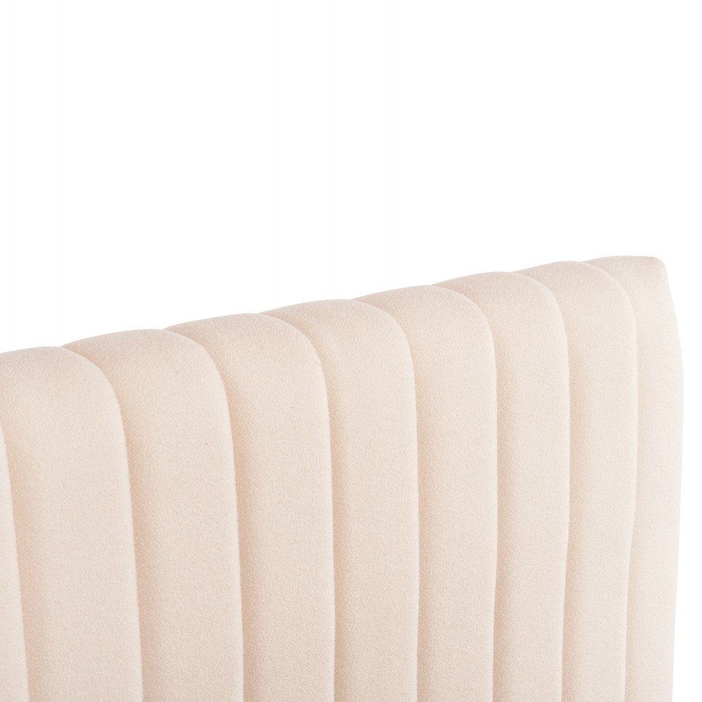 Κρεβάτι διπλό "LUTHER" από ύφασμα σε χρώμα μπεζ 160x200