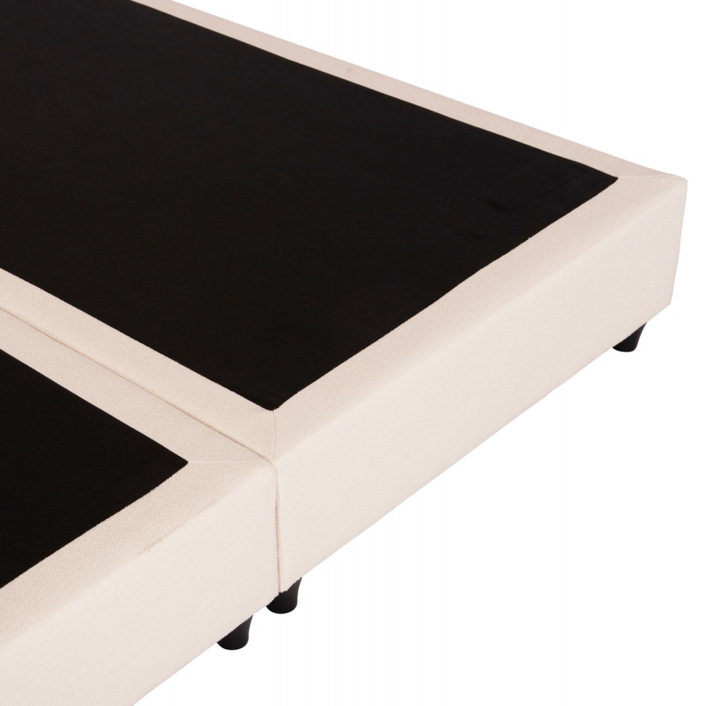 Κρεβάτι διπλό "LUTHER" από ύφασμα σε χρώμα μπεζ 160x200