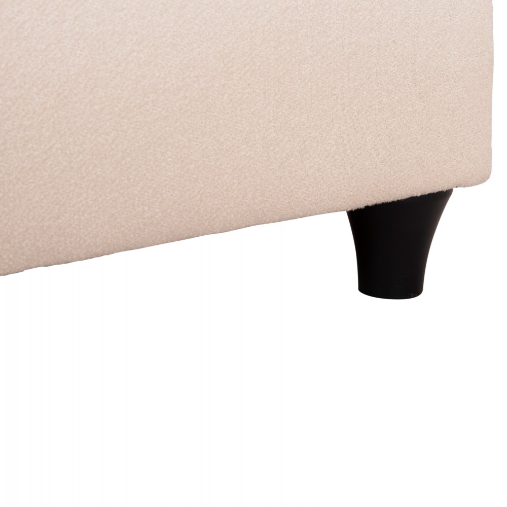 Κρεβάτι διπλό "LUTHER" από ύφασμα σε χρώμα μπεζ 160x200