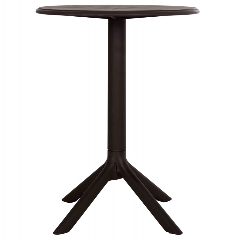 Τραπέζι εξωτερικού χώρου "TERRIN" στρογγυλό από pp σε χρώμα καφέ Φ60x75