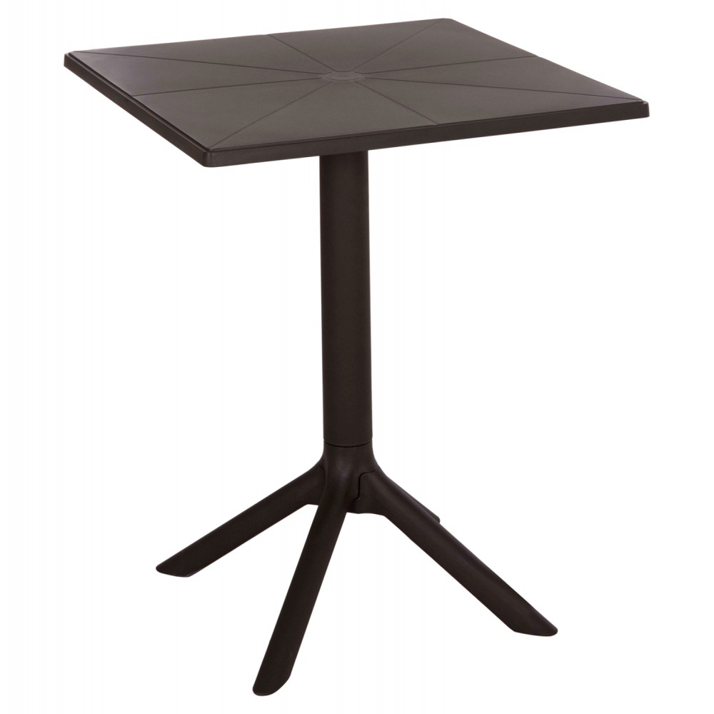 Τραπέζι "TERRIN" τετράγωνο από pp σε χρώμα καφέ 60x60x75