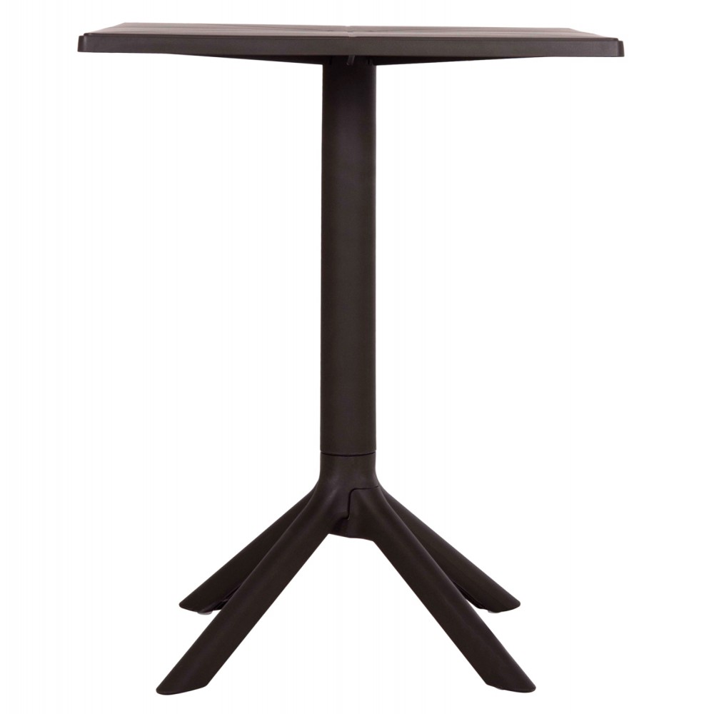 Τραπέζι "TERRIN" τετράγωνο από pp σε χρώμα καφέ 60x60x75