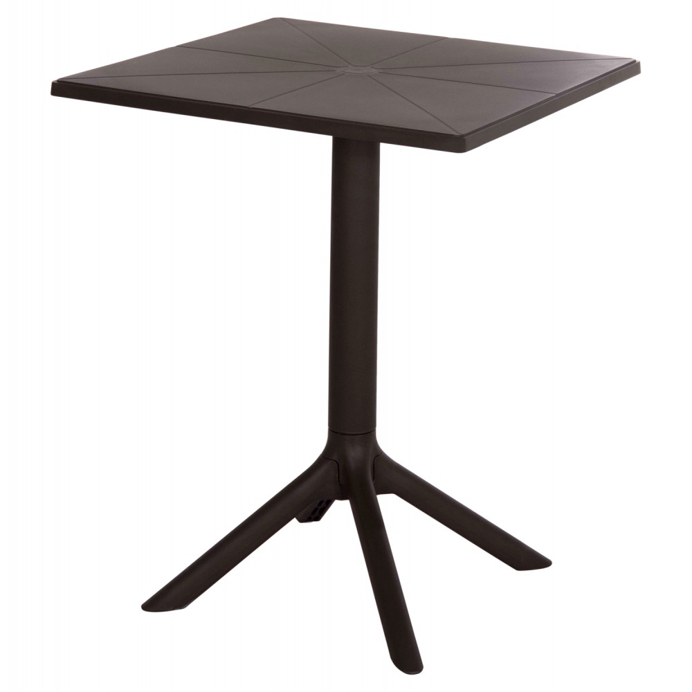 Τραπέζι "TERRIN" τετράγωνο από pp σε χρώμα καφέ 60x60x75