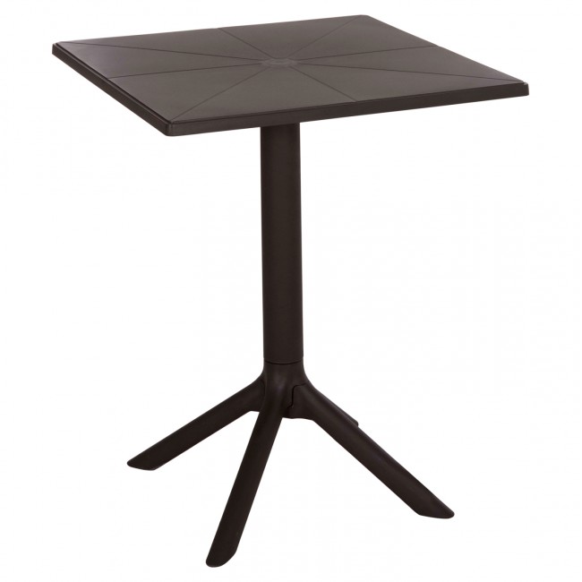 Τραπέζι "TERRIN" τετράγωνο από pp σε χρώμα καφέ 60x60x75
