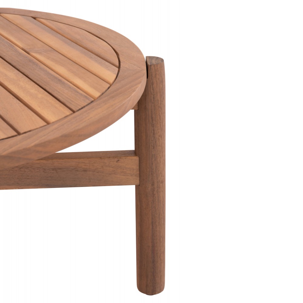 Τραπέζι εξωτερικού χώρου "SANJI" από ξύλο σε χρώμα φυσικό Φ86x41.5