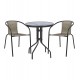 Σετ εξωτερικού χώρου "LIMA" 3τμχ από μέταλλο/textilene/γυαλί σε χρώμα γκρι