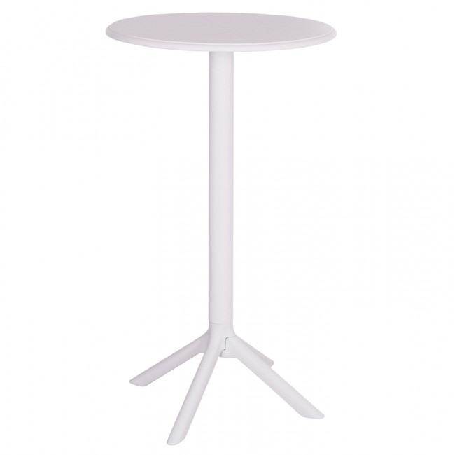 Τραπέζι μπαρ "TERRIN" στρογγυλό από pp σε χρώμα λευκό Φ60x106