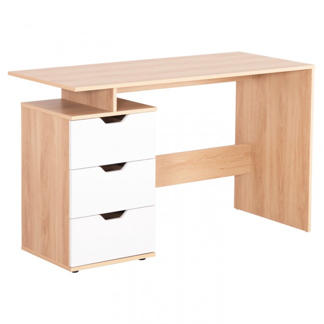 Γραφείο εργασίας "COLT" με συρτάρια σε χρώμα σονόμα/λευκό 120x53x75