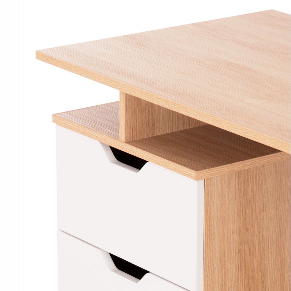 Γραφείο εργασίας "COLT" με συρτάρια σε χρώμα σονόμα/λευκό 120x53x75