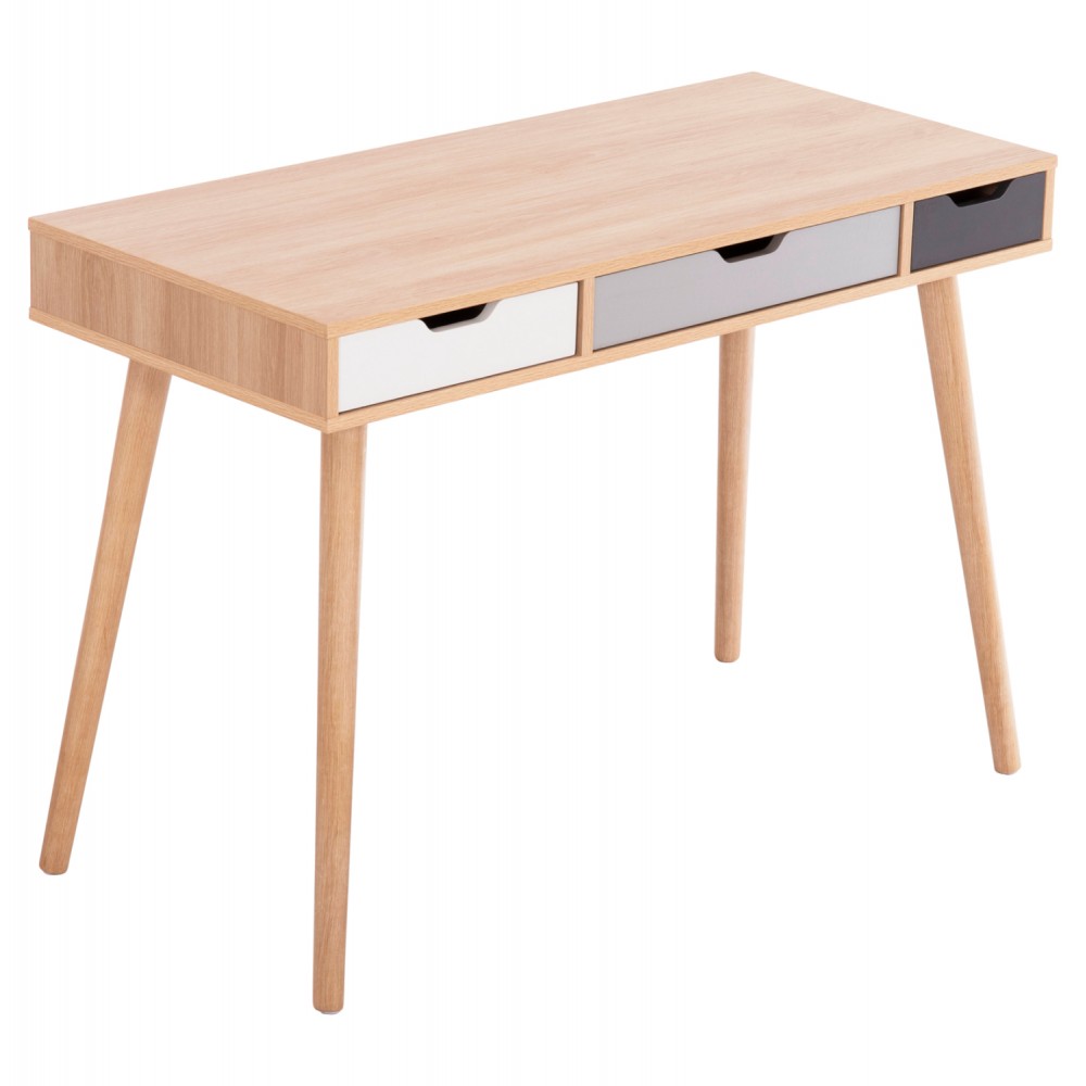 Γραφείο εργασίας "GAET" σε χρώμα σονόμα/γκρι/λευκό/μπεζ 110x50x76.5