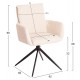Πολυθρόνα τραπεζαρίας "BLANS" περιστρεφόμενη από ύφασμα/μέταλλο σε χρώμα μπεζ/μαύρο 62x60x90