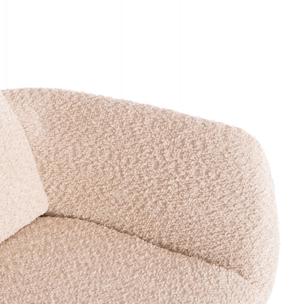 Πολυθρόνα τραπεζαρίας "BLANS" περιστρεφόμενη από ύφασμα/μέταλλο σε χρώμα μπεζ/μαύρο 62x60x90