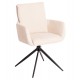 Πολυθρόνα τραπεζαρίας "BLANS" περιστρεφόμενη από ύφασμα/μέταλλο σε χρώμα μπεζ/μαύρο 62x60x90
