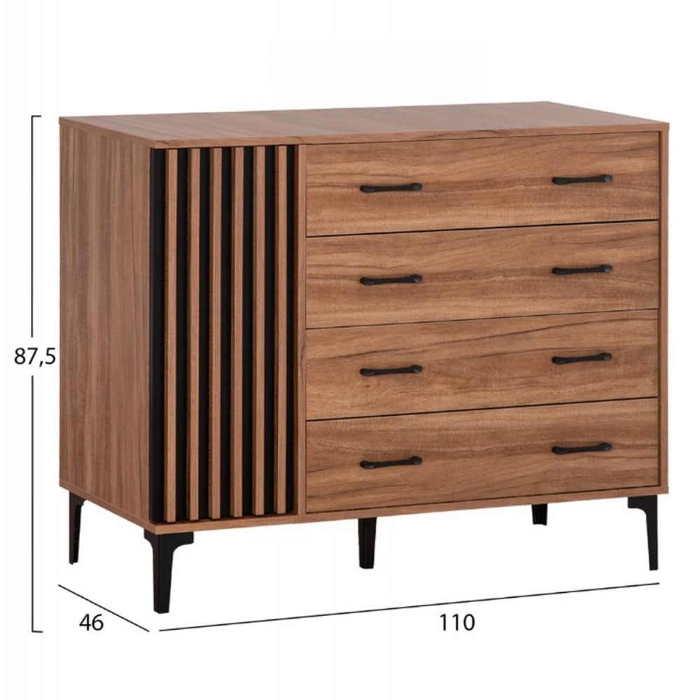 Σετ κραβατοκάμαρας "HARRY" 4τμχ σε χρώμα φυσικό/μαύρο