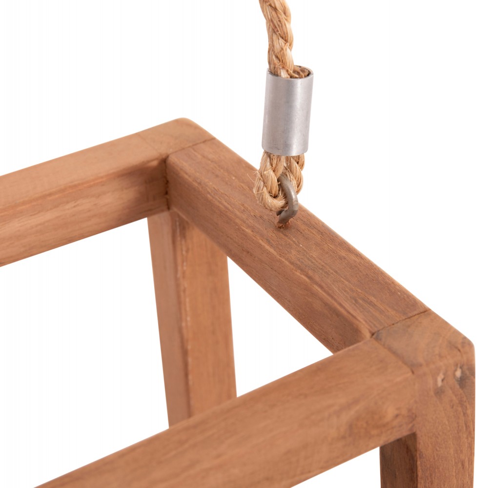 Επιτραπέζιο διακοσμητικό φανάρι "FENT" για κερί από ξύλο σε χρώμα φυσικό 15x15x30-53