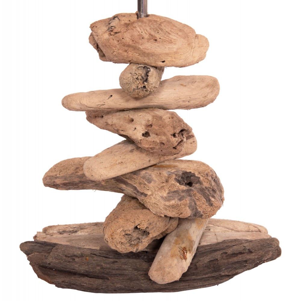 Επιτραπέζιο διακοσμητικό φωτιστικό "IVAR" από driftwood/rattan σε χρώμα φυσικό 32x30x53 Ε27