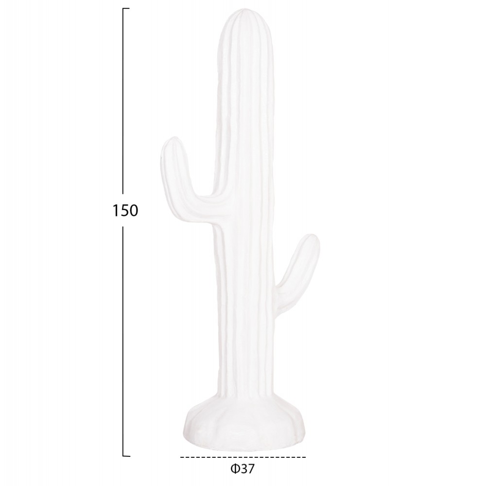 Διακοσμητικός κάκτος δαπέδου "CACTUS" από γύψο σε χρώμα λευκό 63x37x150