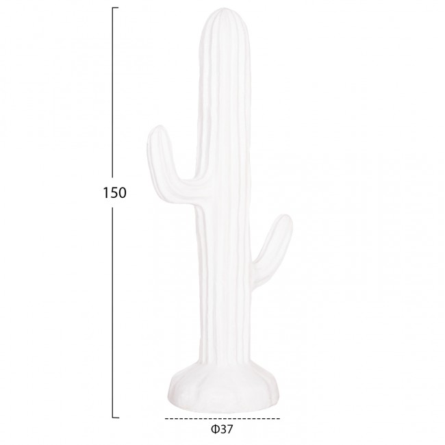 Διακοσμητικός κάκτος δαπέδου "CACTUS" από γύψο σε χρώμα λευκό 63x37x150