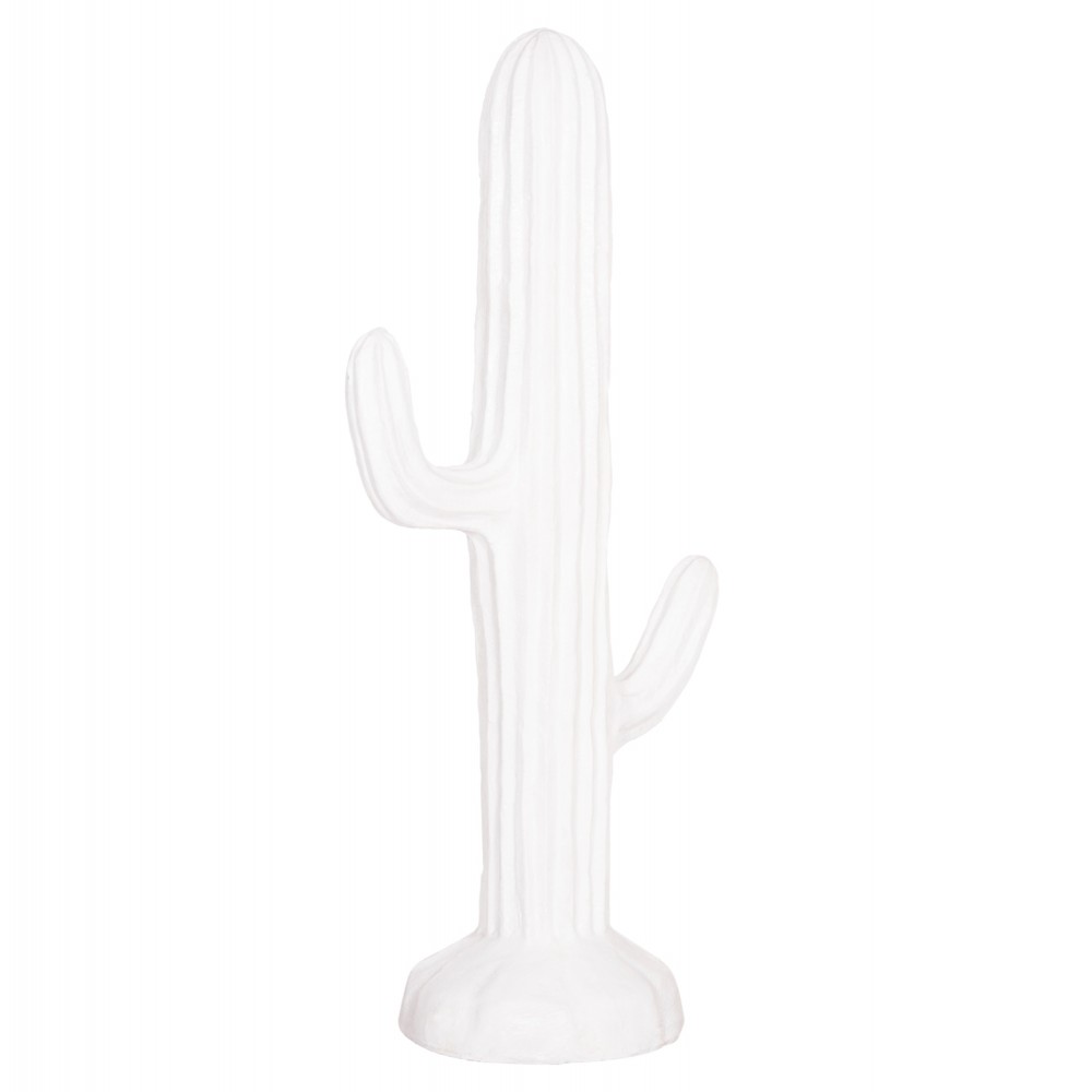 Διακοσμητικός κάκτος δαπέδου "CACTUS" από γύψο σε χρώμα λευκό 63x37x150
