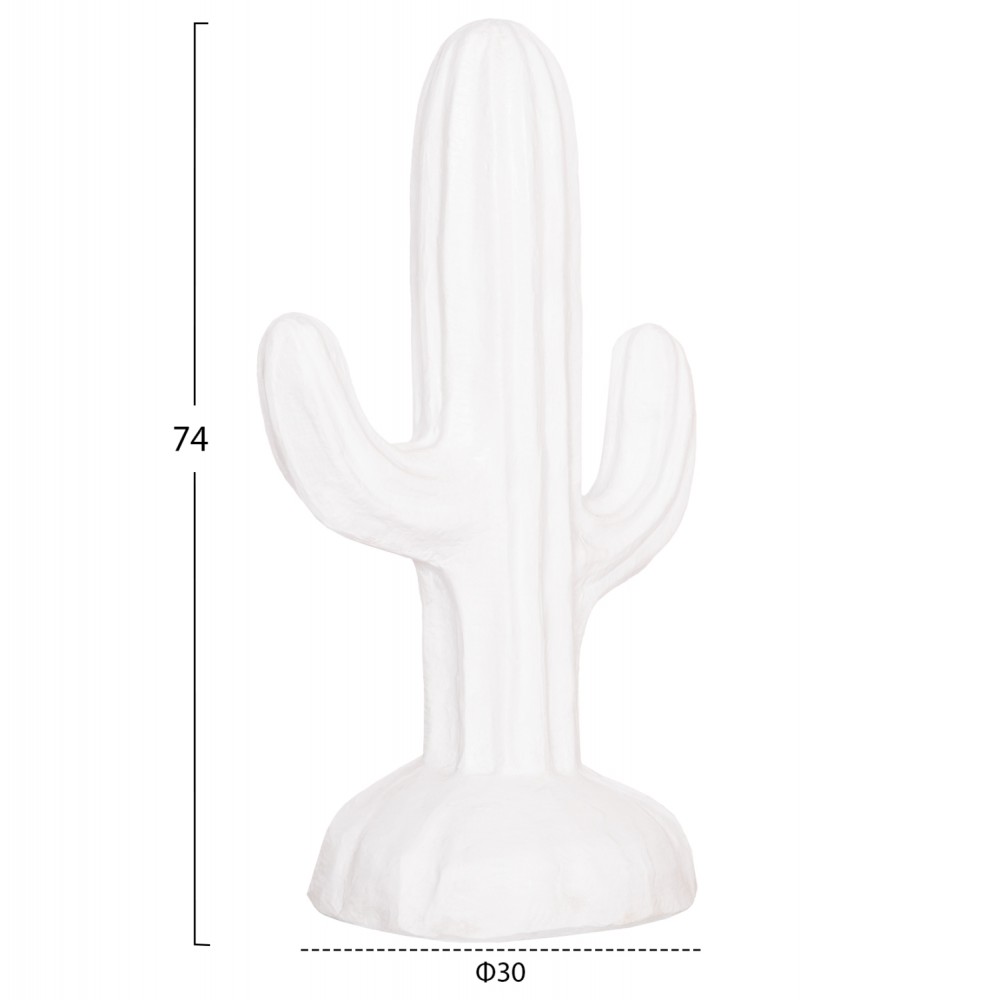 Διακοσμητικός κάκτος δαπέδου "CACTUS" από γύψο σε χρώμα λευκό 42x30x74
