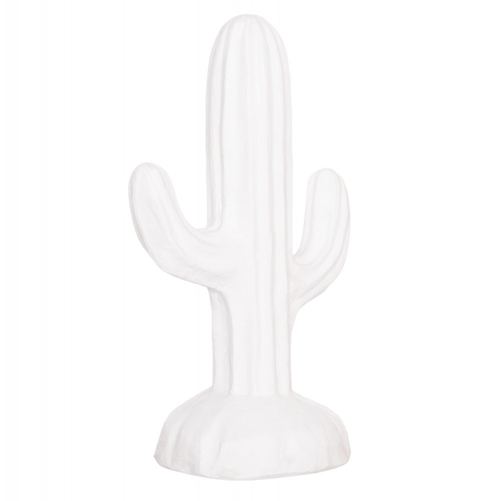 Διακοσμητικός κάκτος δαπέδου "CACTUS" από γύψο σε χρώμα λευκό 42x30x74