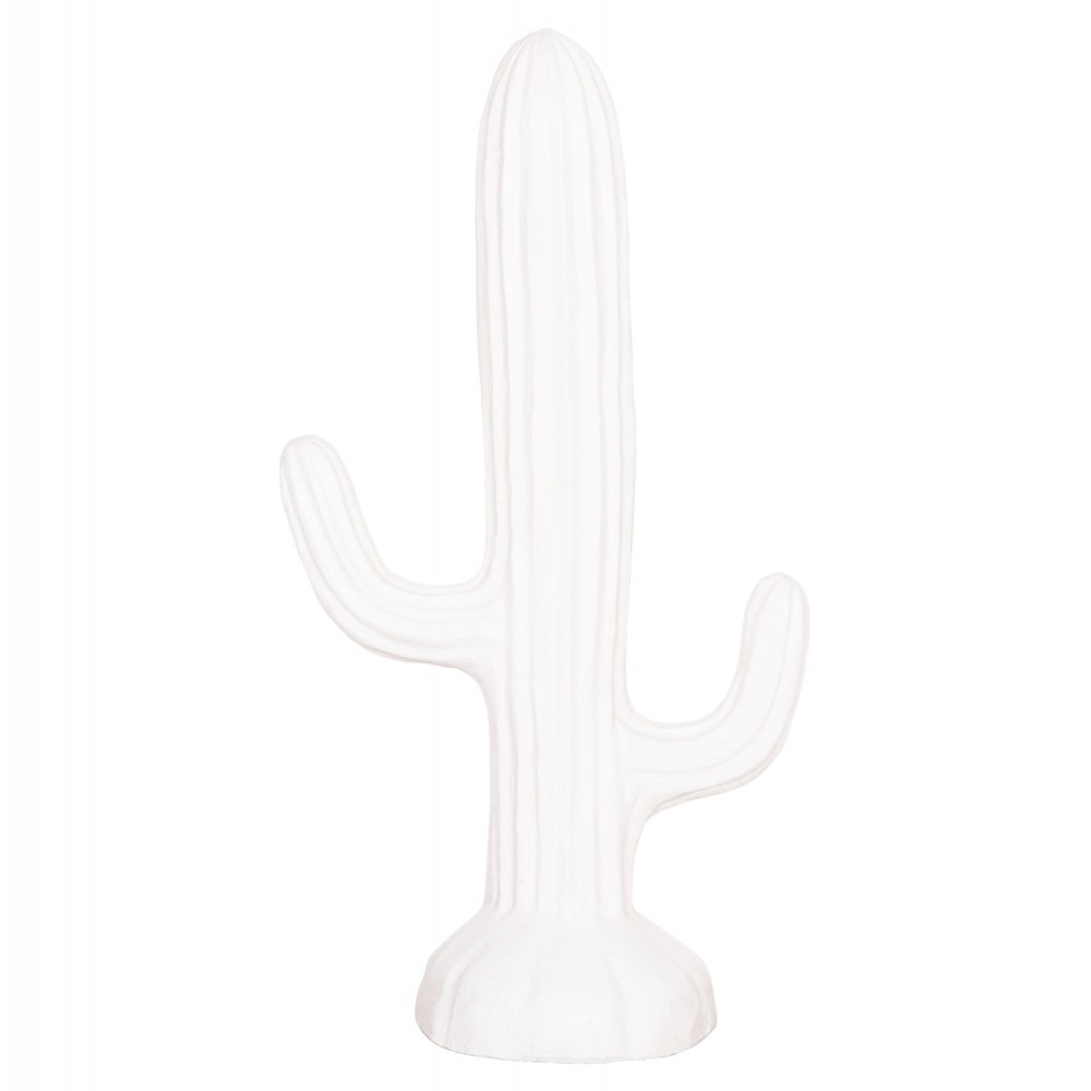 Διακοσμητικός κάκτος δαπέδου "CACTUS" από γύψο σε χρώμα λευκό 54x34x103