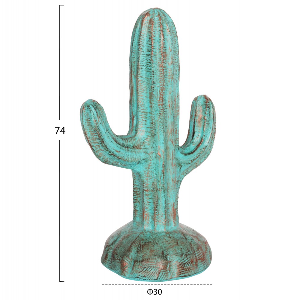 Διακοσμητικός κάκτος δαπέδου "CACTUS" από γύψο σε χρώμα πράσινο 42x30x74