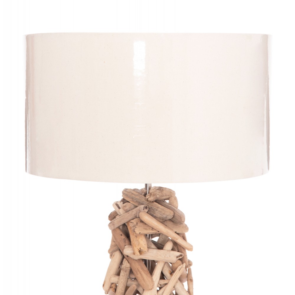 Επιδαπέδιο διακοσμητικό φωτιστικό "ALTAR" από driftwood/pvc σε χρώμα φυσικό/λευκό Φ45x153 Ε27