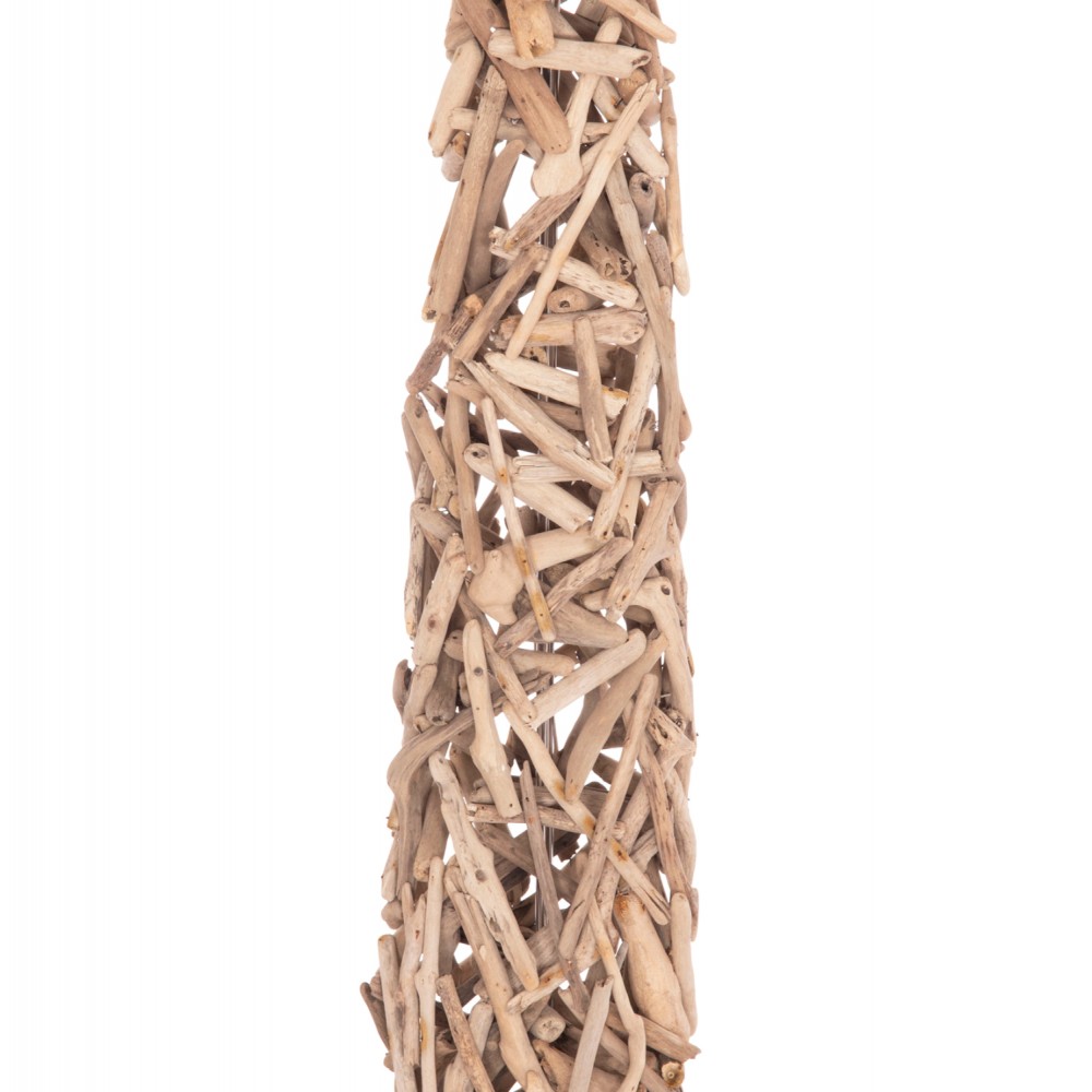 Επιδαπέδιο διακοσμητικό φωτιστικό "ALTAR" από driftwood/pvc σε χρώμα φυσικό/λευκό Φ45x153 Ε27