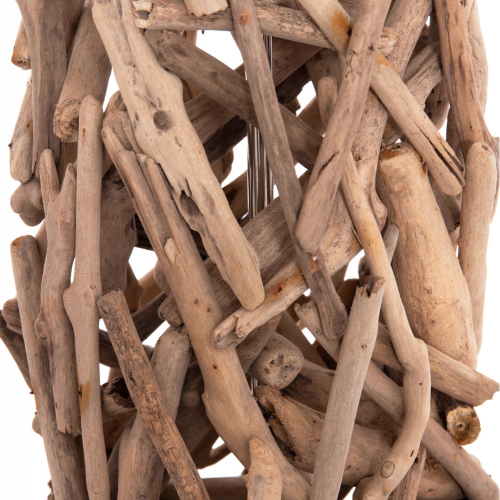 Επιδαπέδιο διακοσμητικό φωτιστικό "ALTAR" από driftwood/pvc σε χρώμα φυσικό/λευκό Φ45x153 Ε27