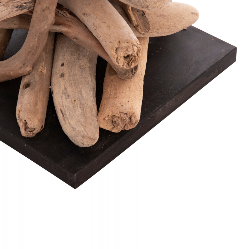 Επιδαπέδιο διακοσμητικό φωτιστικό "ALTAR" από driftwood/pvc σε χρώμα φυσικό/λευκό Φ45x155 Ε27