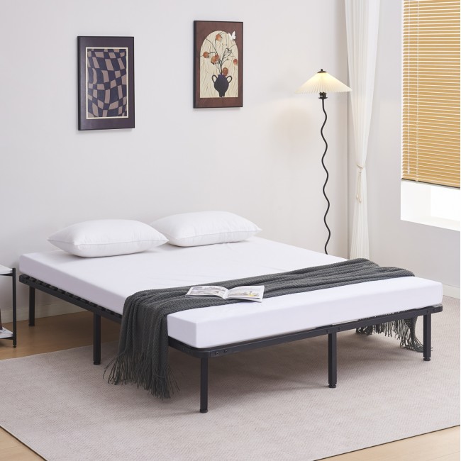 Κρεβάτι-υπόστρωμα διπλό "MARKY" από μέταλλο σε χρώμα μαύρο 160x200