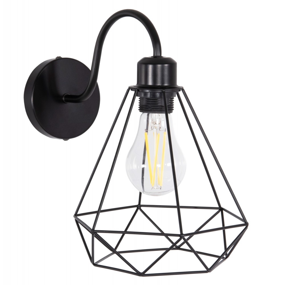 Απλίκα τοίχου "MILID" από μέταλλο σε χρώμα μαύρο 20x27x28 Ε27