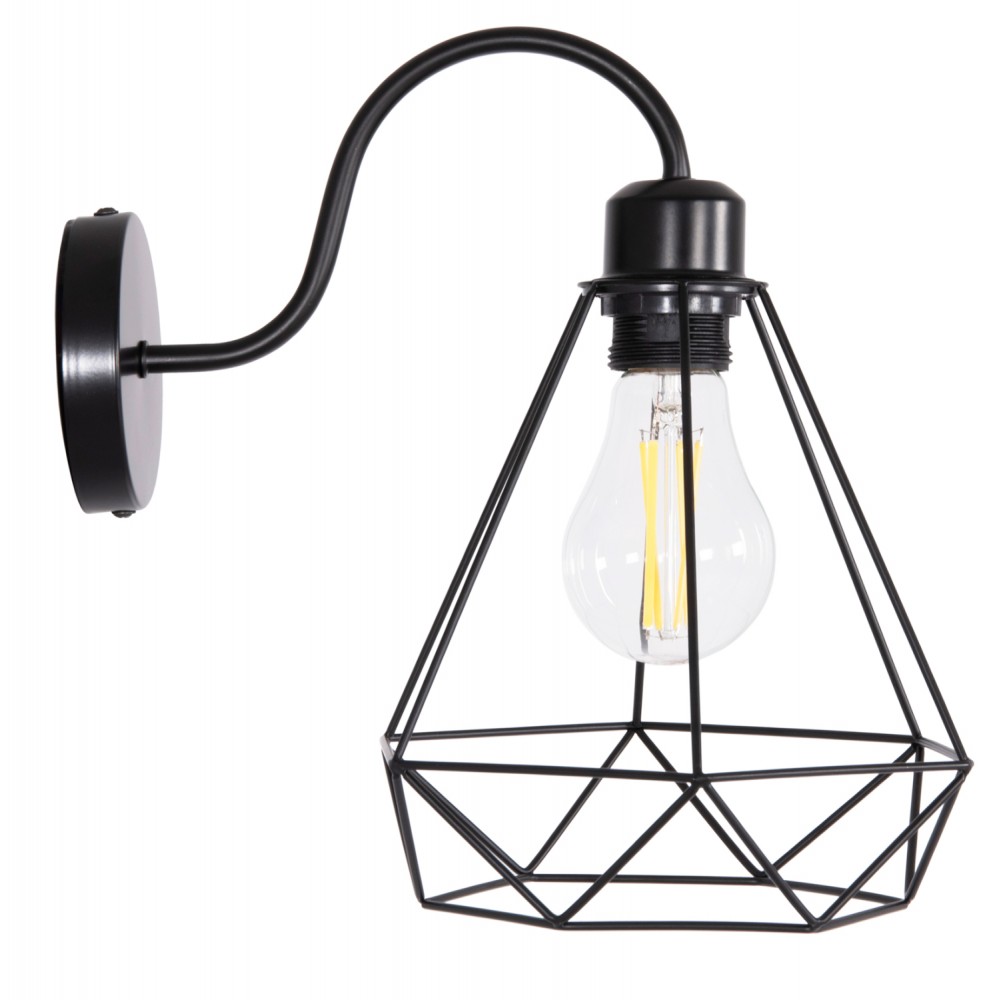 Απλίκα τοίχου "MILID" από μέταλλο σε χρώμα μαύρο 20x27x28 Ε27